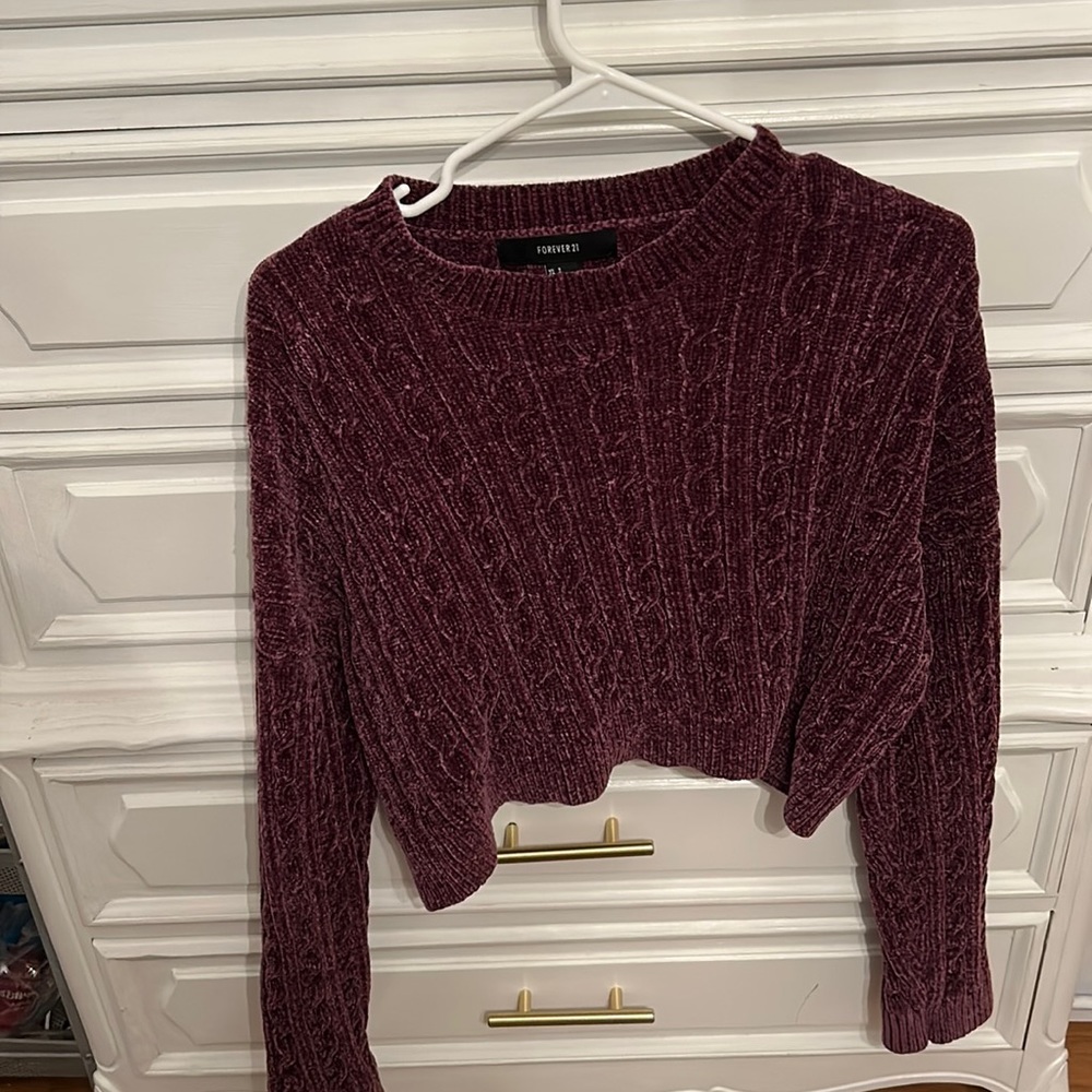 Purple crop top sweater